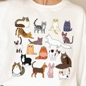 Doodle Cat Theme Shirt, Cat Shirt, Cat Lover Shirt, Aesthetic Shirt